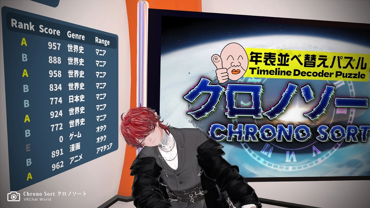 【chrono sort クロノソート】世界史が得意な相方も思ったより難しかったとぐんにゃり。