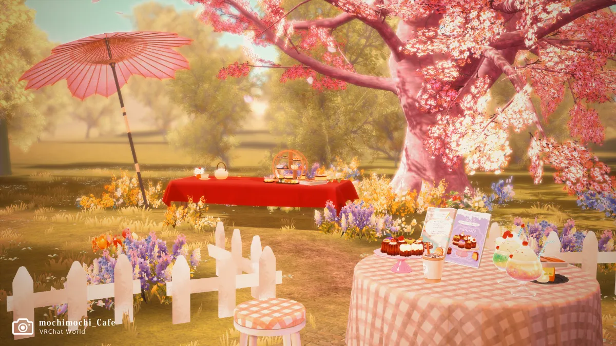 【motchimotchi_Cafe】テラス席もあります。カフェセットの説明書もあります。