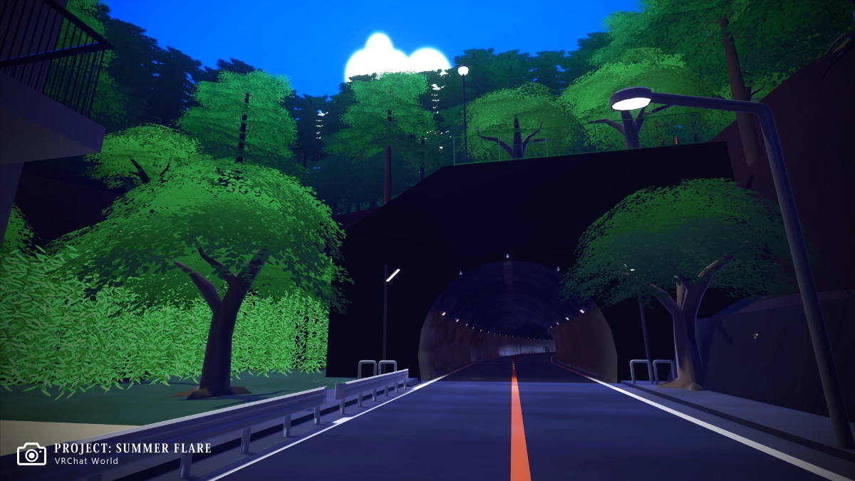 【PROJECT:SUMMER FLARE】道を進むとトンネルが。人の気配がないのが少し不気味になります。
