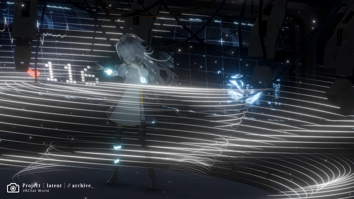 【Project ［ latent ］ ⁄⁄ archive_】パーティクルは繊細で、派手すぎず、月白累さんの世界観にあった演出。