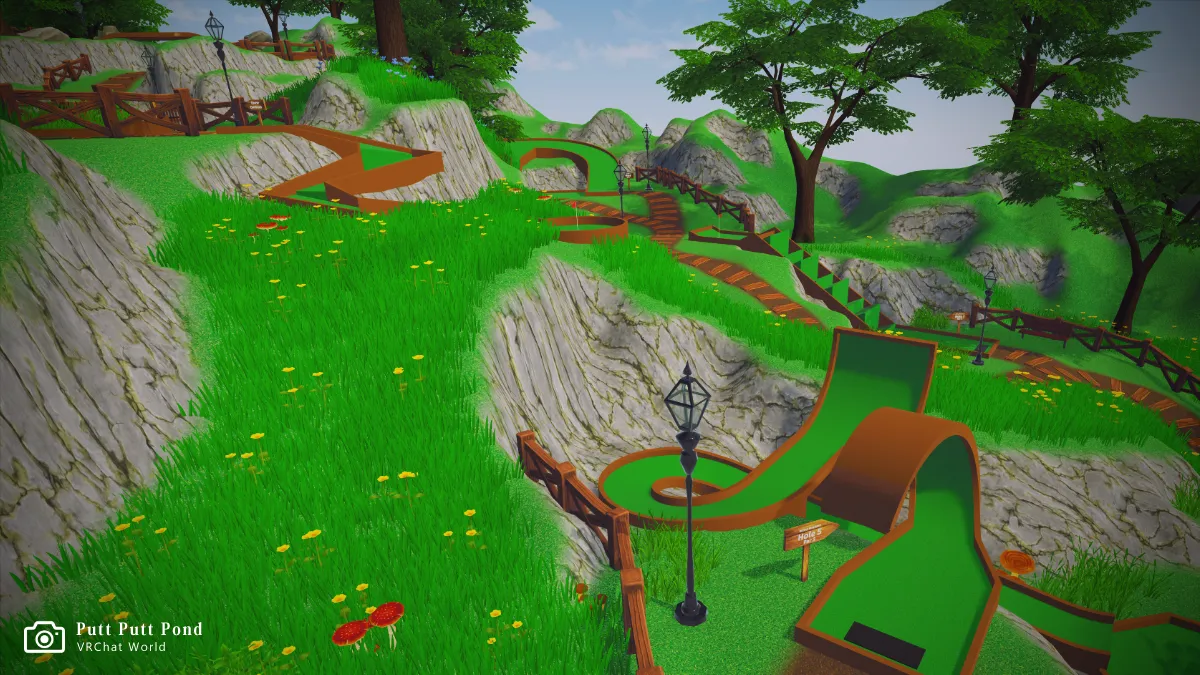 【Putt Putt Pond】現実的でない面白いパターコースが豊富です。